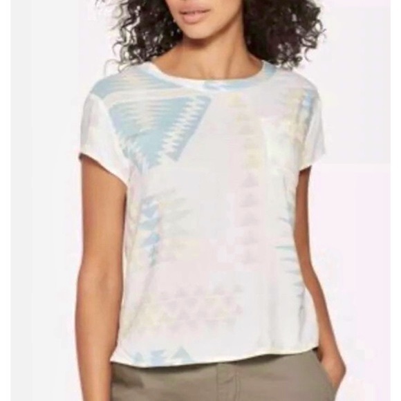 Pendleton Tops - Pendleton | Juniper Seafoam Aztec Tribal Heritage Soft Thin Lightweight Boxy Top